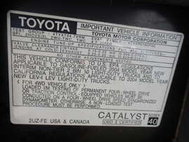 2004 TOYOTA 4RUNNER SR5 METALLIC BLUE 4.7L AT 4WD Z16151